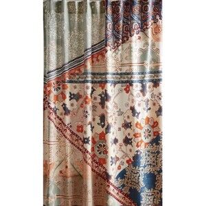 Anthropologie Risa Cotton Shower Curtain Boho Fall Multi-Color Neutrals 72x72